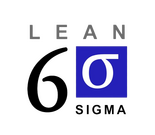 black blue and white lean six sigma logo